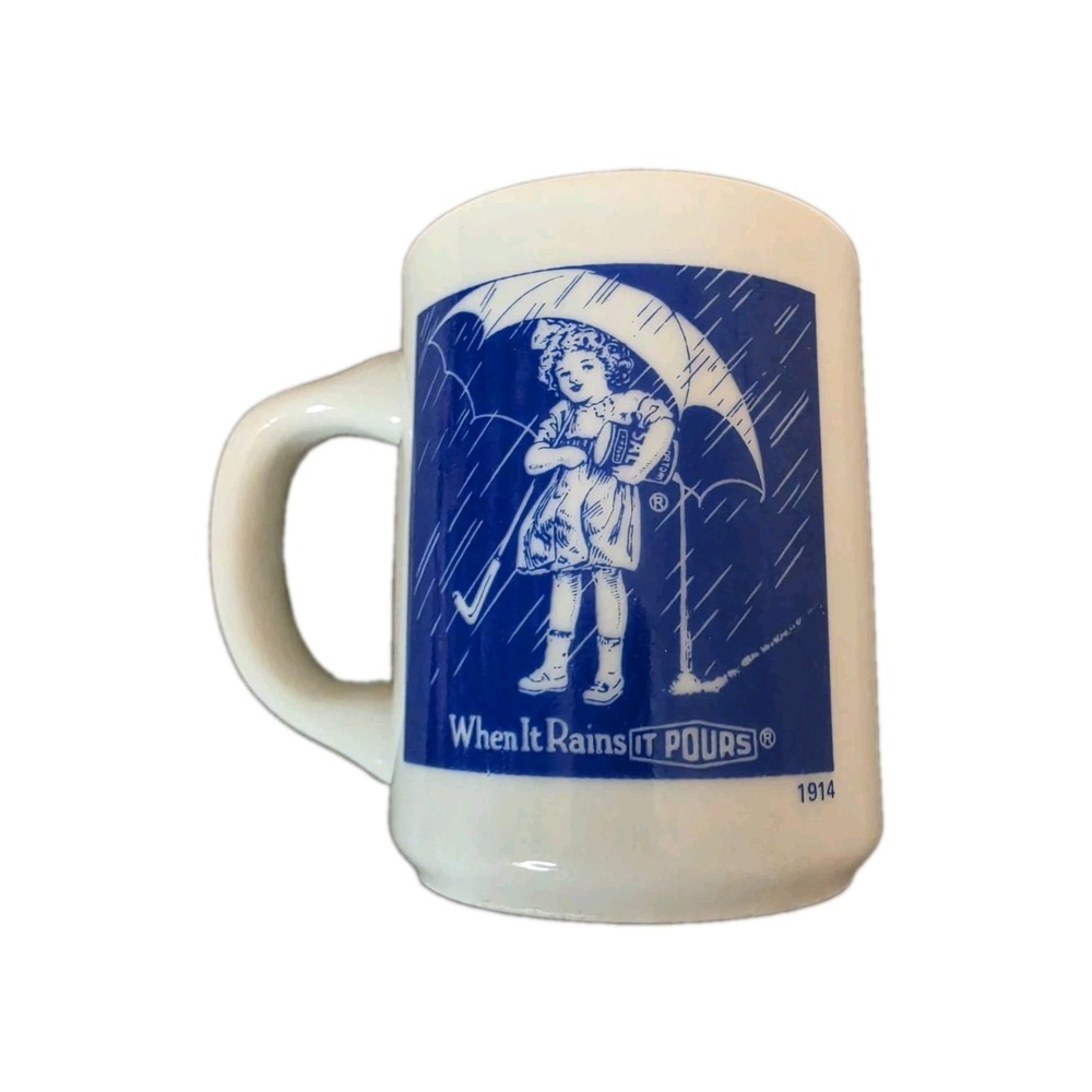 Morton Salt When It Rains It Pours 1914 Coffee Cup Mug From The  Treasure House